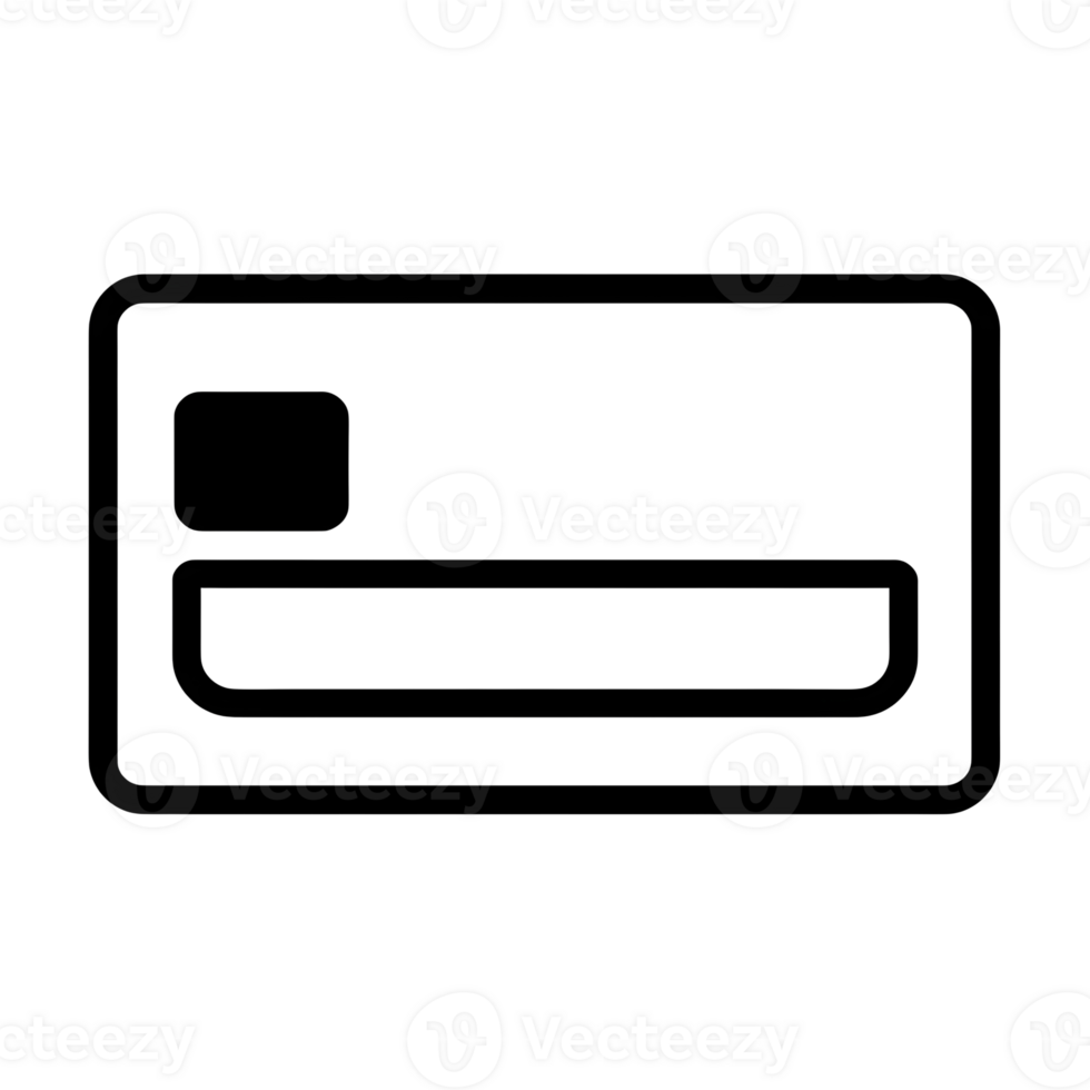 Membership Card Black Outline Icon on Transparent Background png