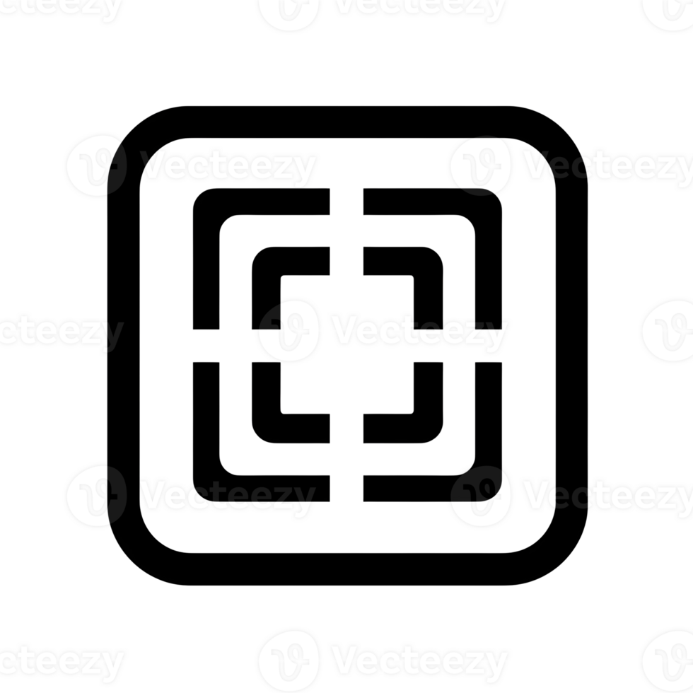 Scan Frame Black Outline Icon on Transparent Background png