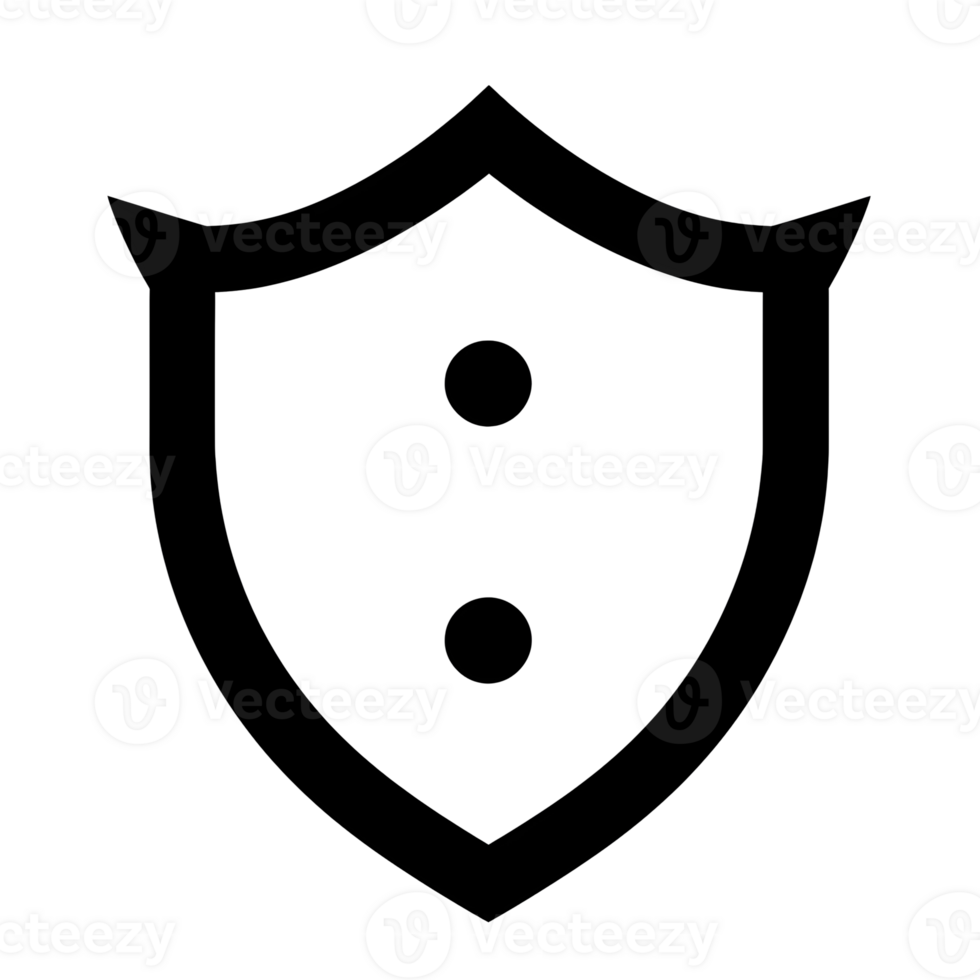 Protective Shield Black Outline Icon on Transparent Background png