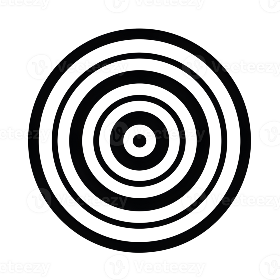 Concentric Circles Black Outline Icon on Transparent Background png