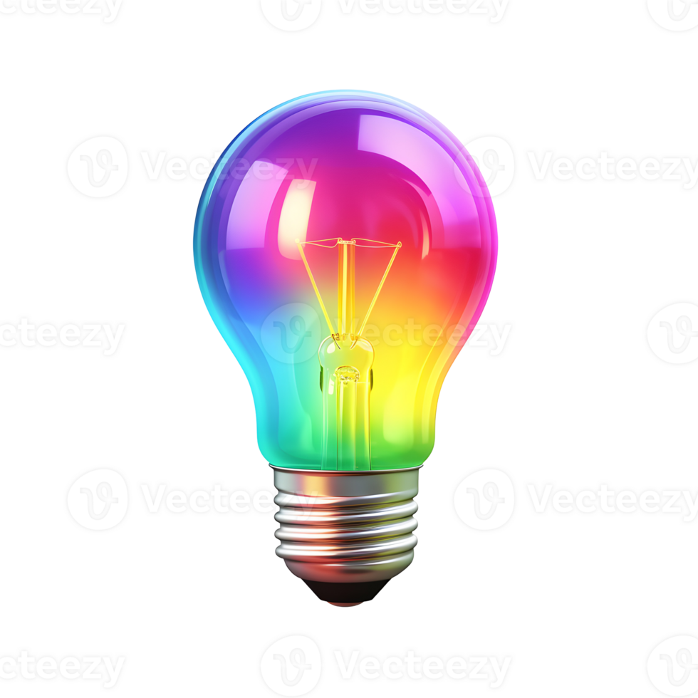 Lightbulb Gradient 3D Icon On Transparent Background png