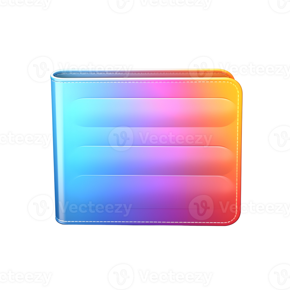 Modern Wallet Gradient 3D Icon On Transparent Background png