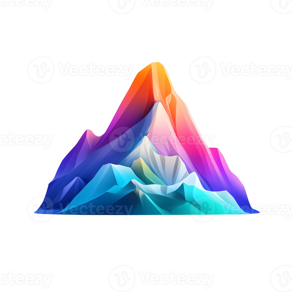 Mountain Peak Gradient 3D Icon On Transparent Background png