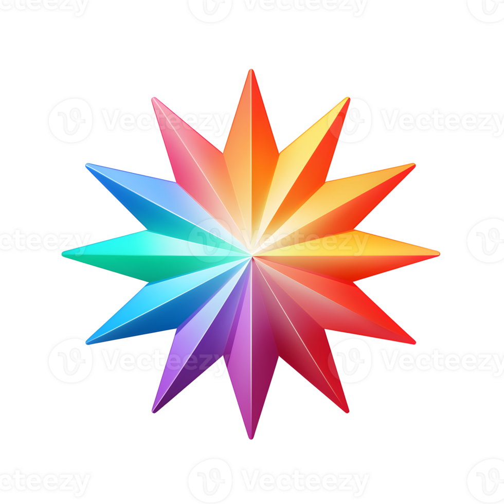 Star Gradient 3D Icon On Transparent Background png