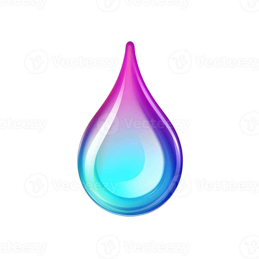 Water Droplet Gradient 3D Icon On Transparent Background png