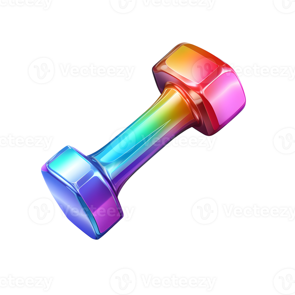 Dumbbell Weight Gradient 3D Icon On Transparent Background png