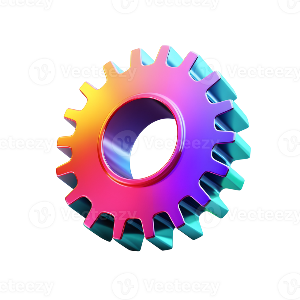 Machinery Cog Gradient 3D Icon On Transparent Background png