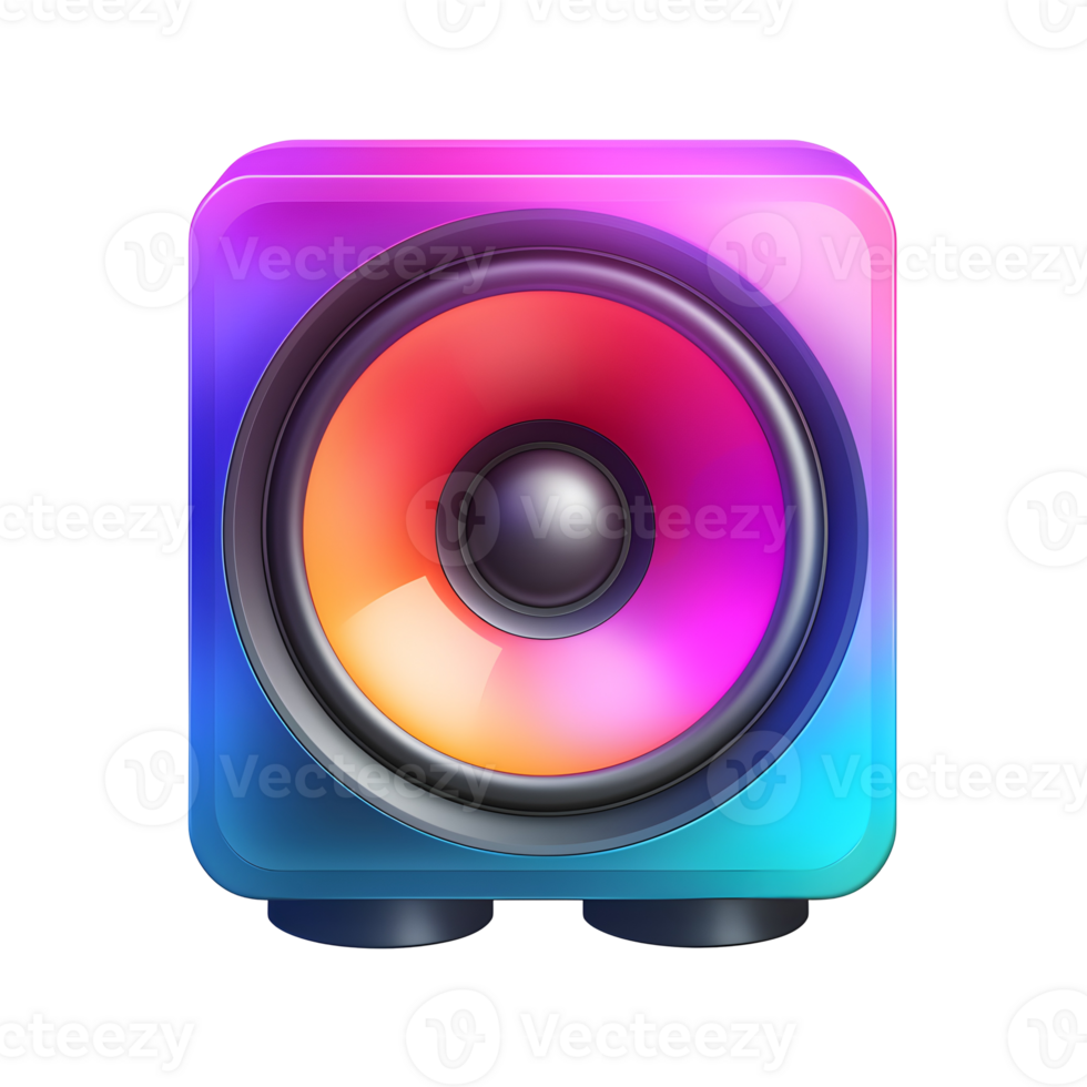 Speaker Box Gradient 3D Icon On Transparent Background png