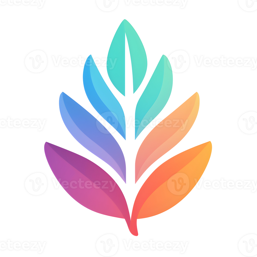 Abstract Leaf Pastel Icon On Transparent Background png