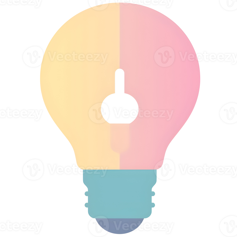 Creative Lightbulb Pastel Icon On Transparent Background png