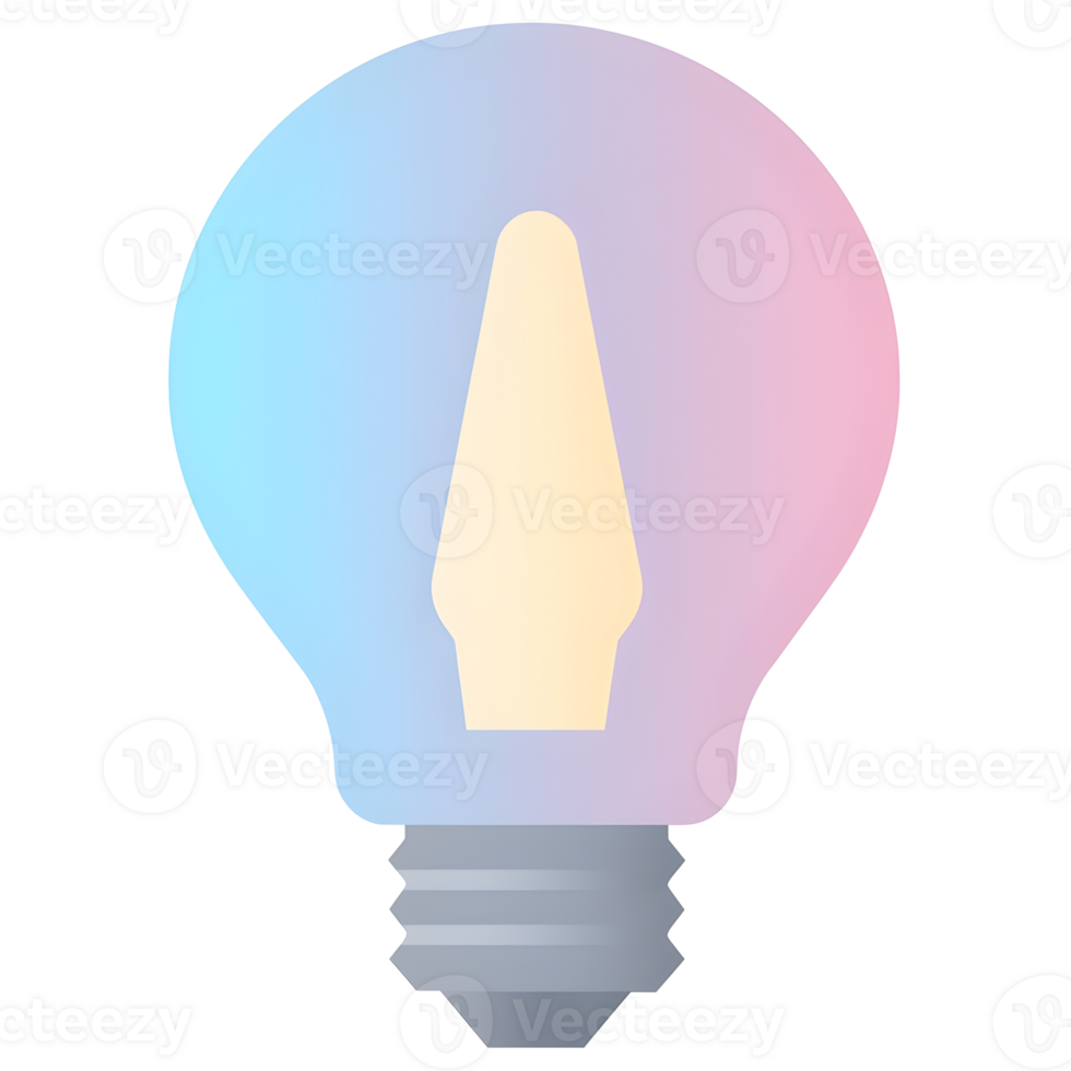 Glowing Lightbulb Pastel Icon On Transparent Background png