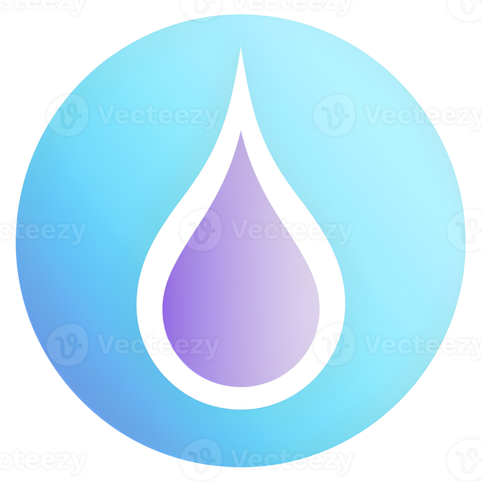 Circular Water Droplet Pastel Icon On Transparent Background png