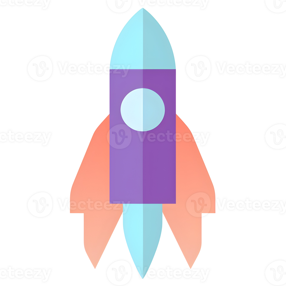 Space Rocket Pastel Icon On Transparent Background png