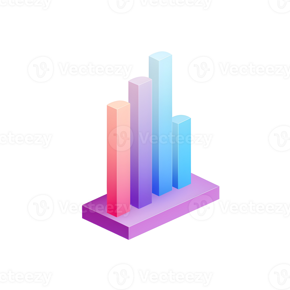 Bar Chart Pastel Icon On Transparent Background png