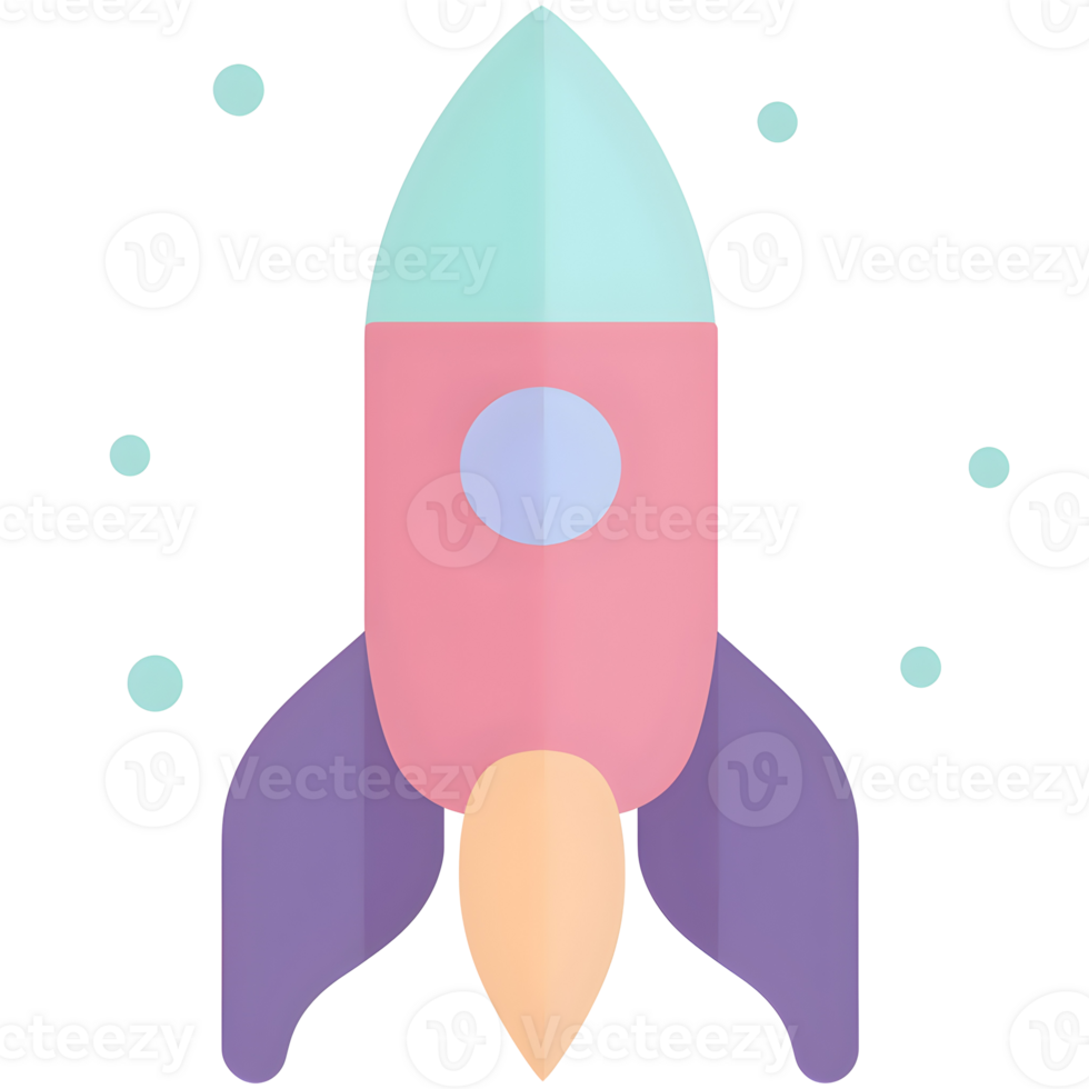 Rocket Launch Pastel Icon On Transparent Background png