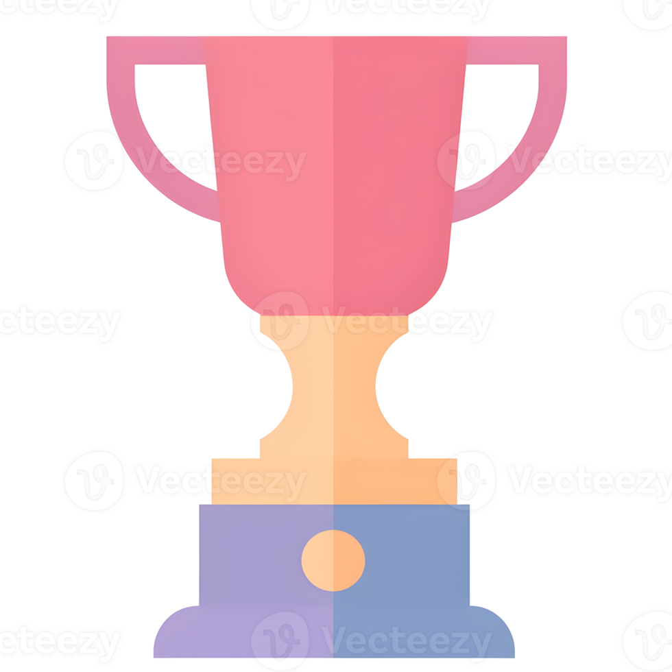 Elegant Award Cup Pastel Icon On Transparent Background png