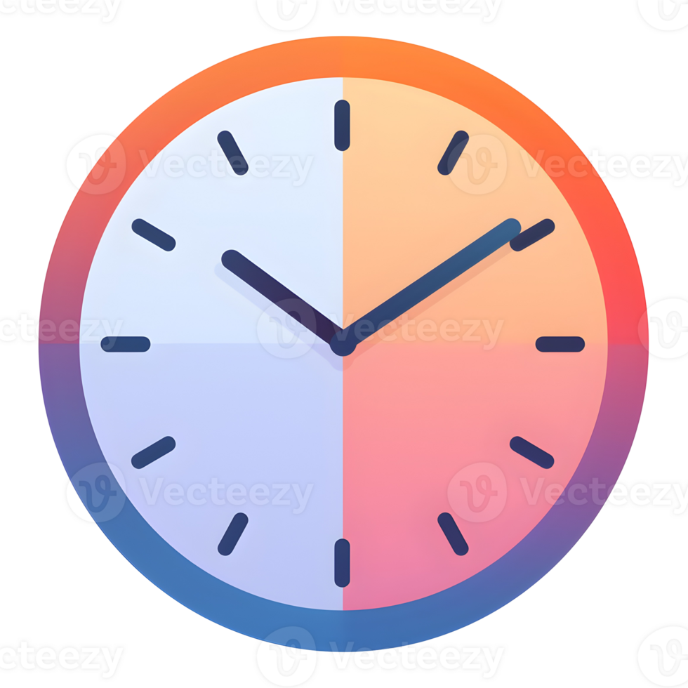 Analog Clock Pastel Icon On Transparent Background png