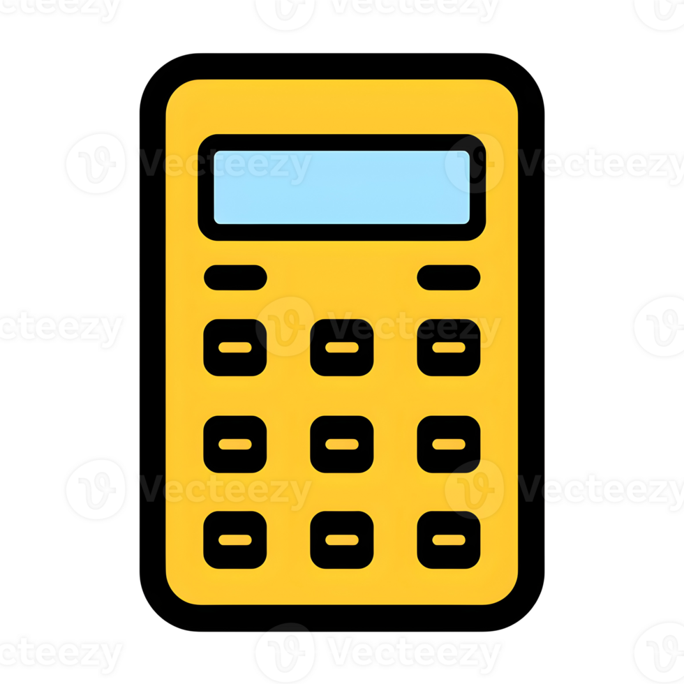 Calculator Lineal Color Icon On Transparent Background png