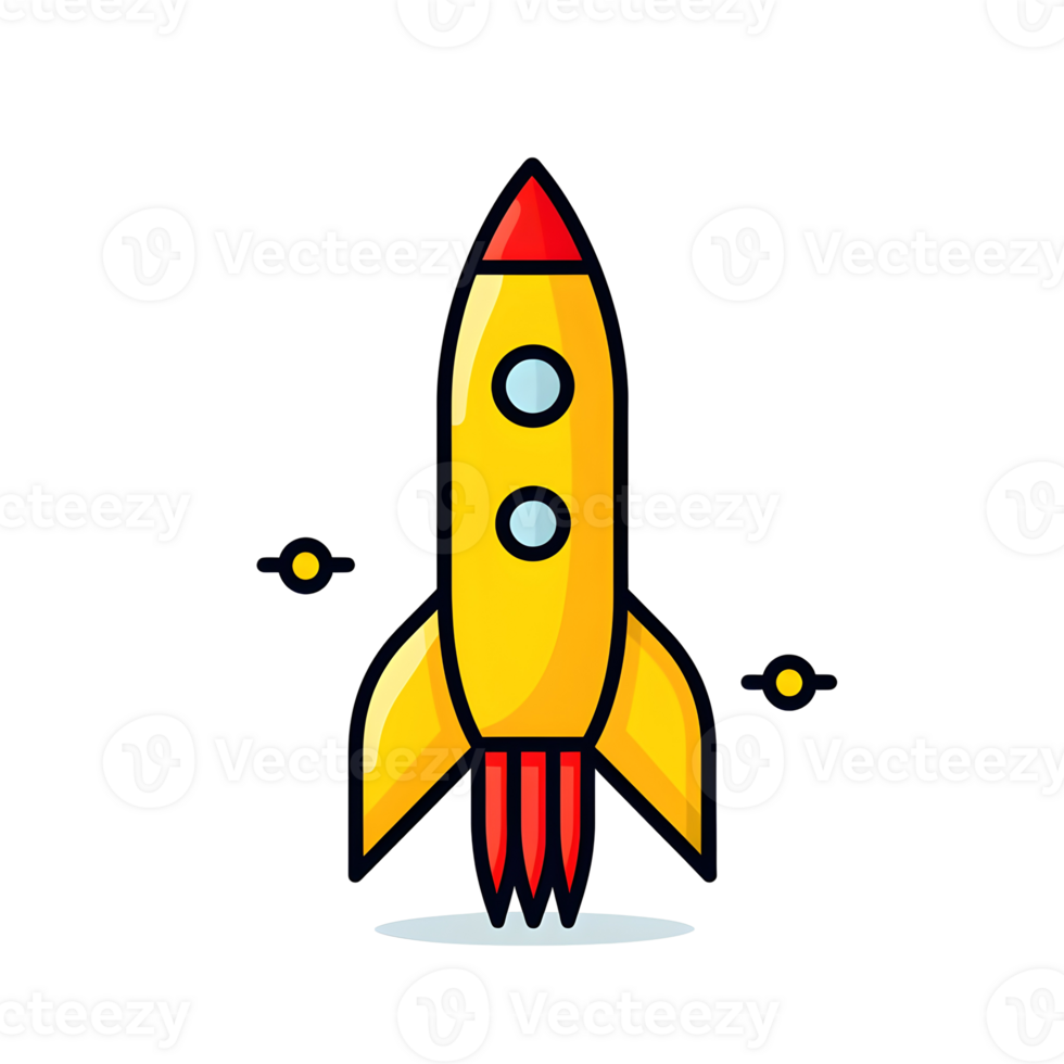 Space Rocket Lineal Color Icon On Transparent Background png