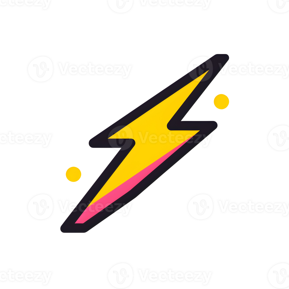Lightning Bolt Lineal Color Icon On Transparent Background png