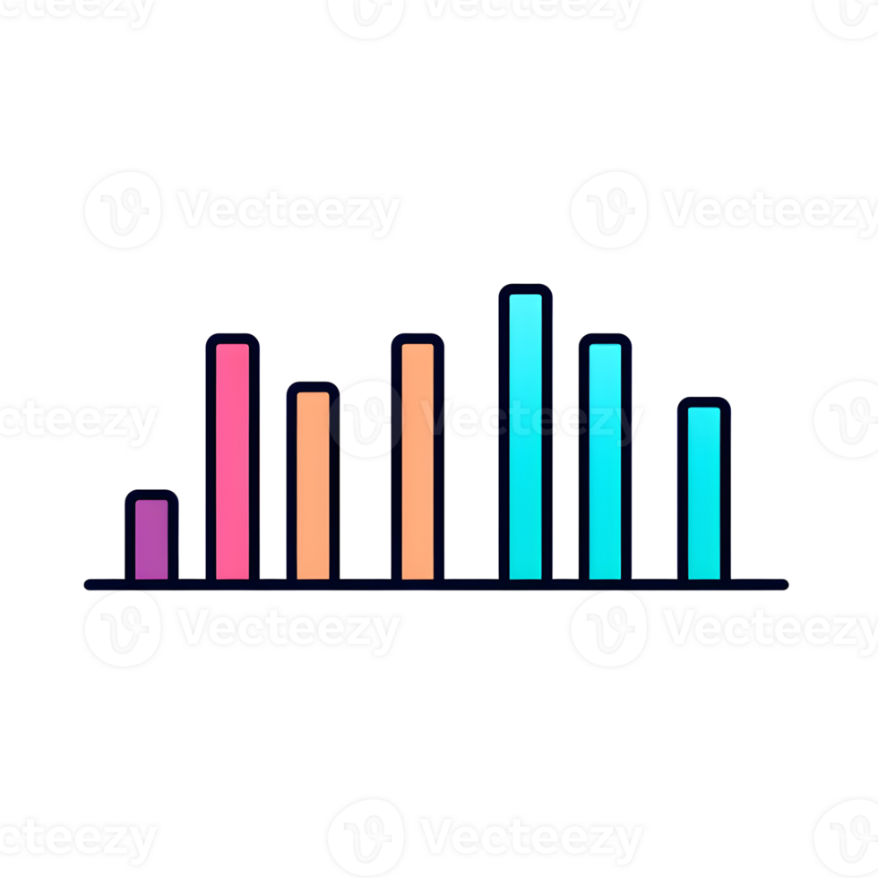 Bar Chart Lineal Color Icon On Transparent Background png