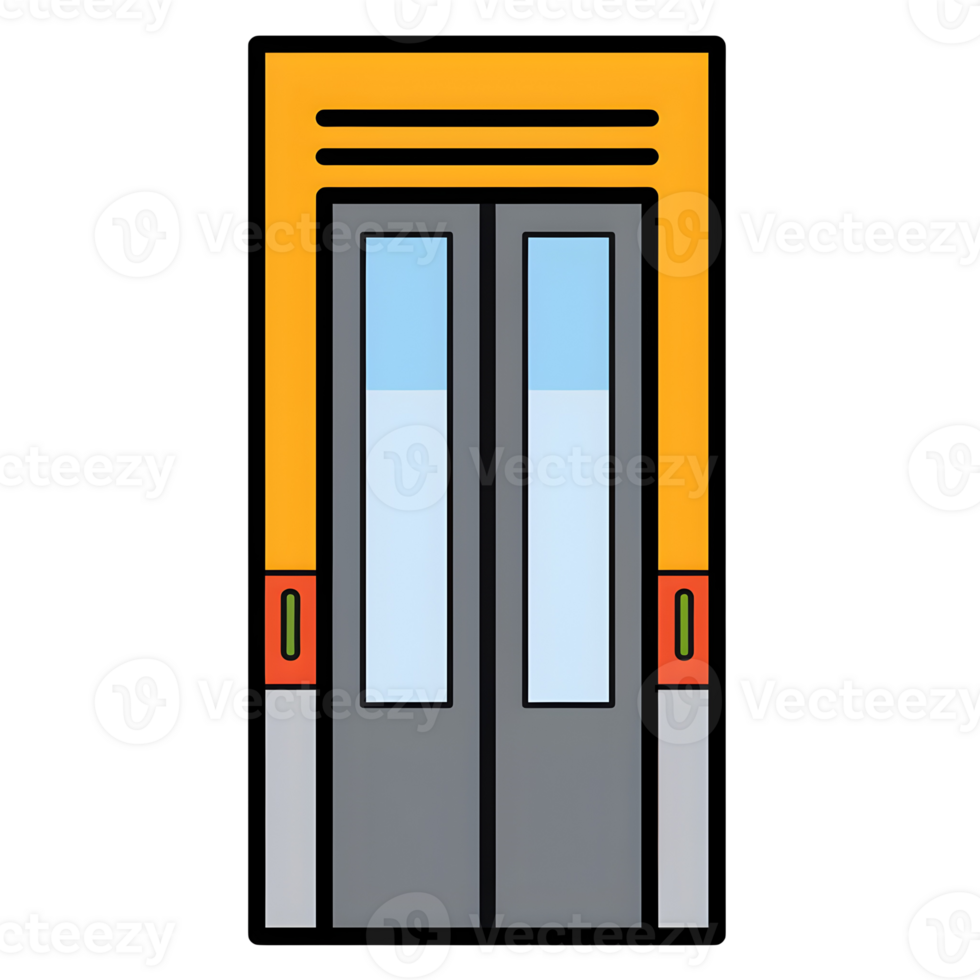 Elevator Doors Lineal Color Icon On Transparent Background png