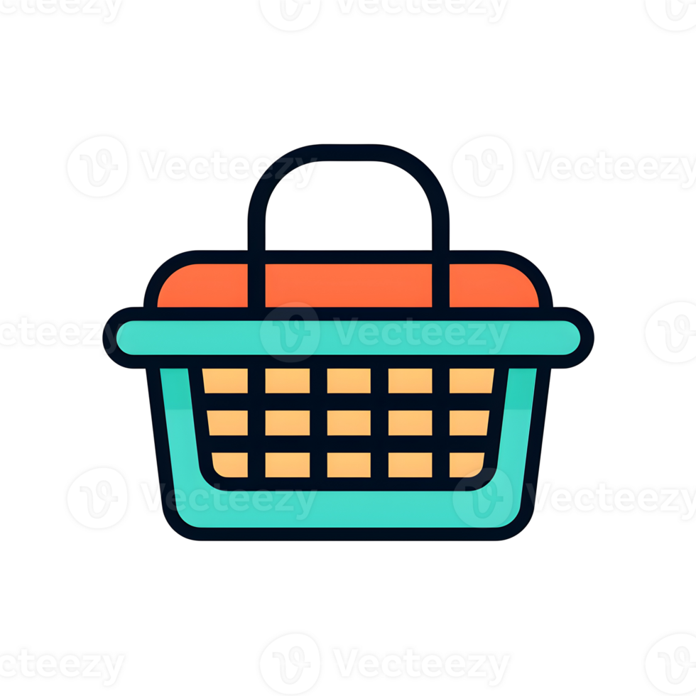 Shopping Basket Lineal Color Icon On Transparent Background png