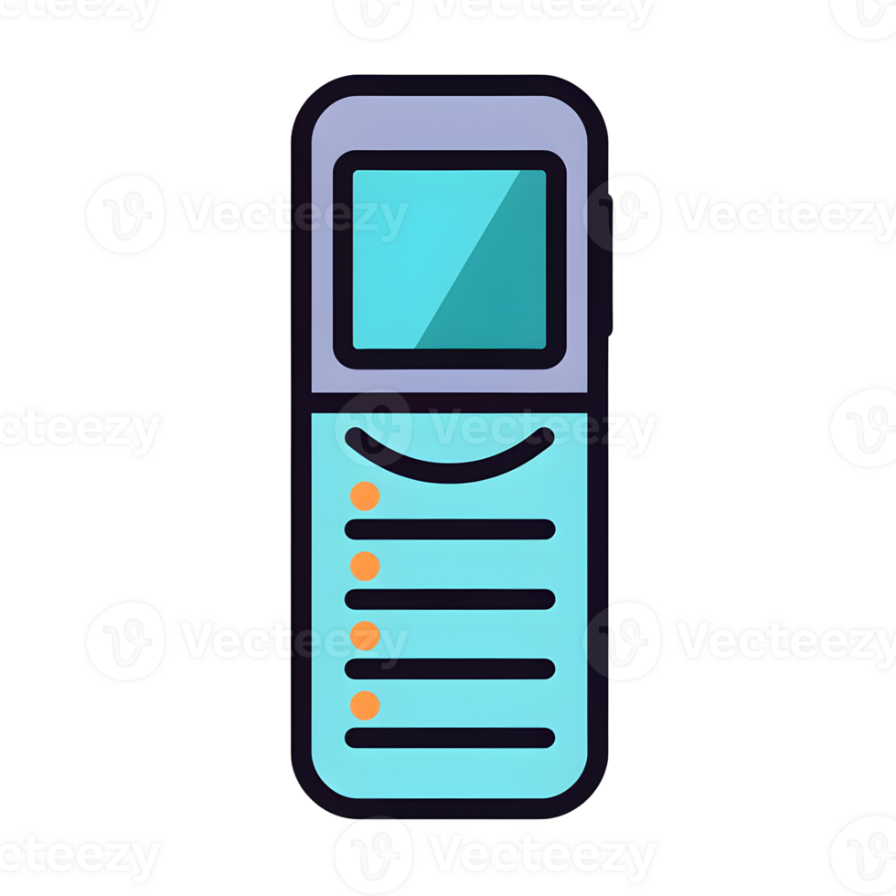 Classic Mobile Phone Lineal Color Icon On Transparent Background png