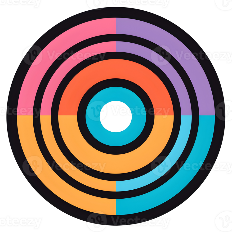 Concentric Circles Lineal Color Icon On Transparent Background png