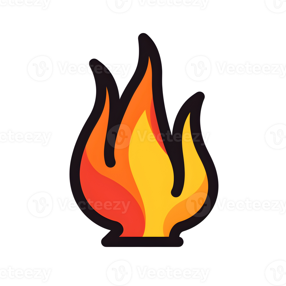 Fire Flame Lineal Color Icon On Transparent Background png