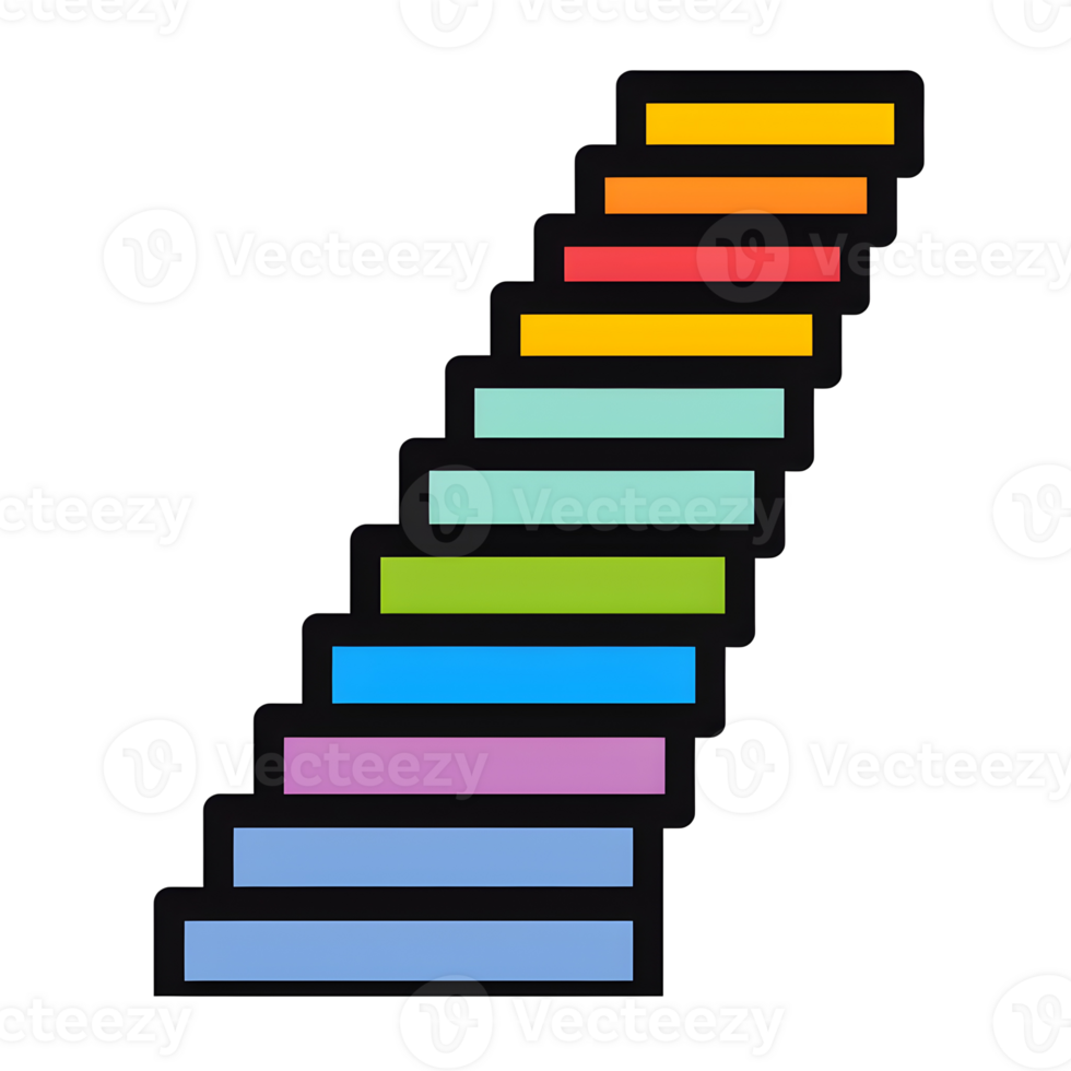 Staircase Lineal Color Icon On Transparent Background png