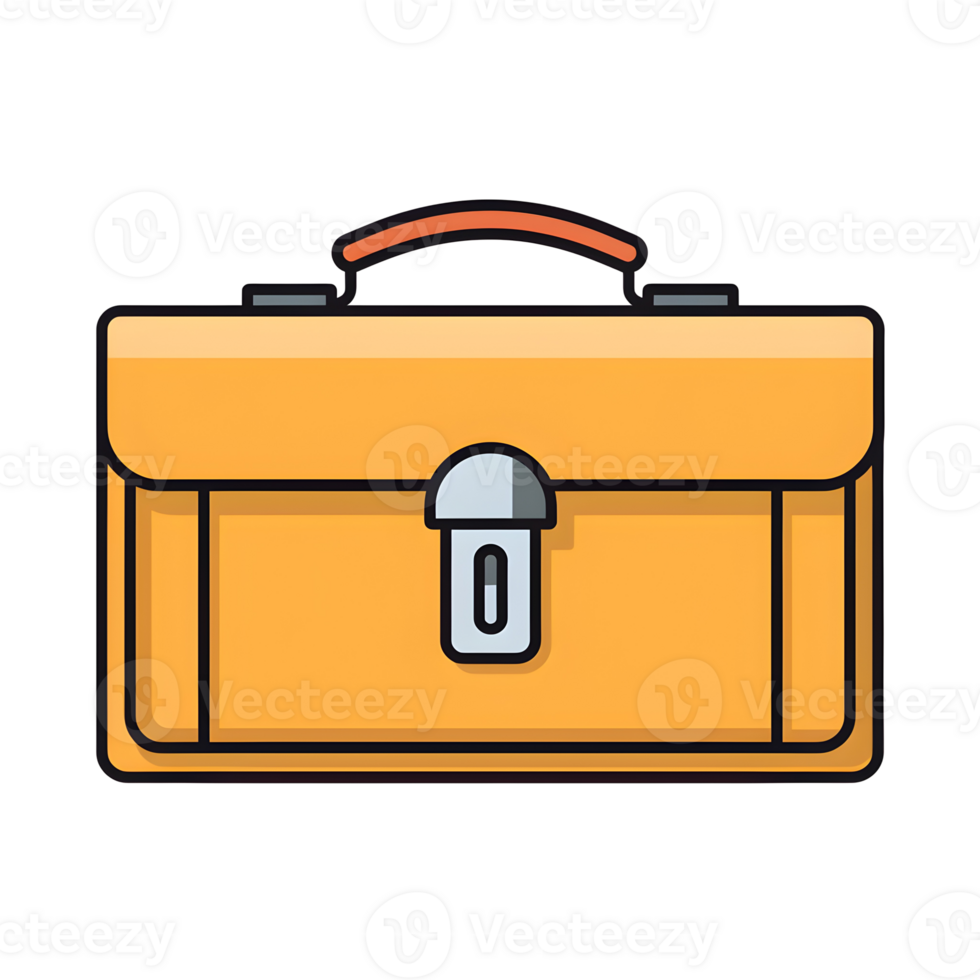 Leather Briefcase Lineal Color Icon On Transparent Background png