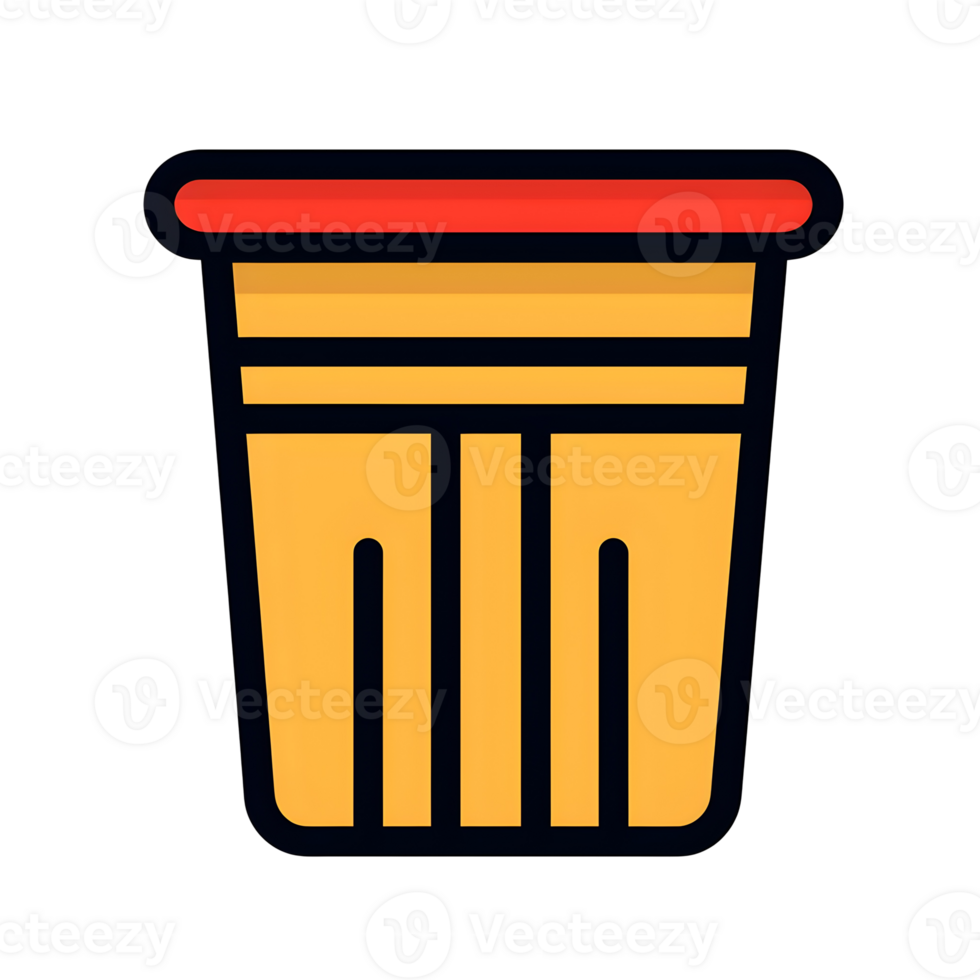 Trash Basket Lineal Color Icon On Transparent Background png