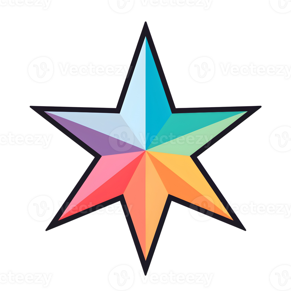 Multicolor Star Lineal Color Icon On Transparent Background png