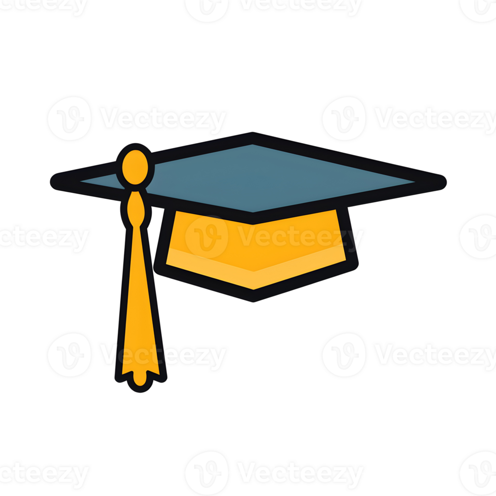 Graduation Hat Lineal Color Icon On Transparent Background png