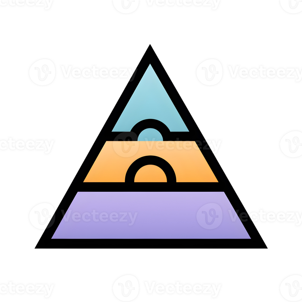 Triangle With Circle And Arch Lineal Color Icon On Transparent Background png