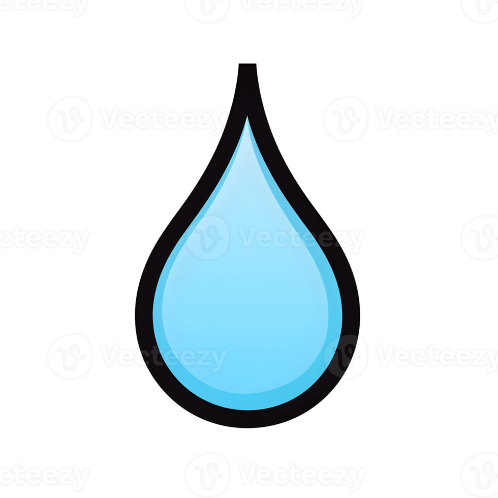 Blue Water Droplet Lineal Color Icon On Transparent Background png