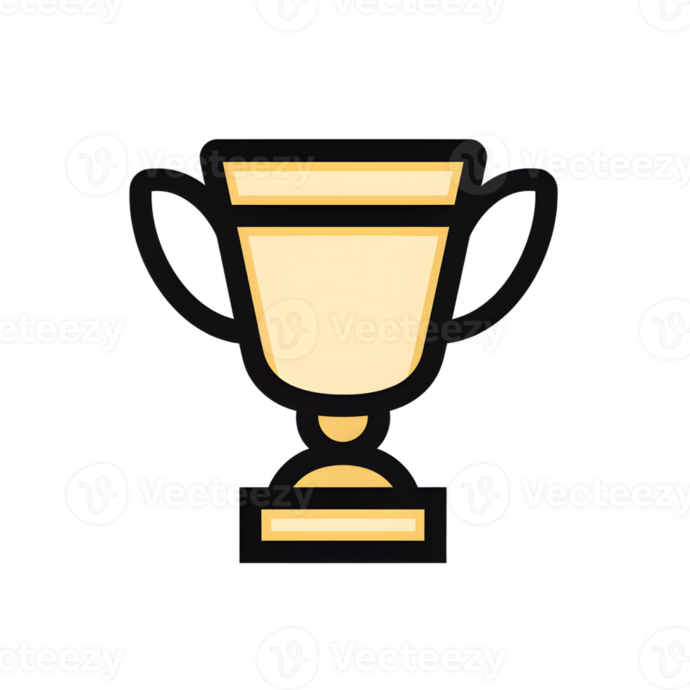Gold Trophy With Black Handles Lineal Color Icon On Transparent Background png