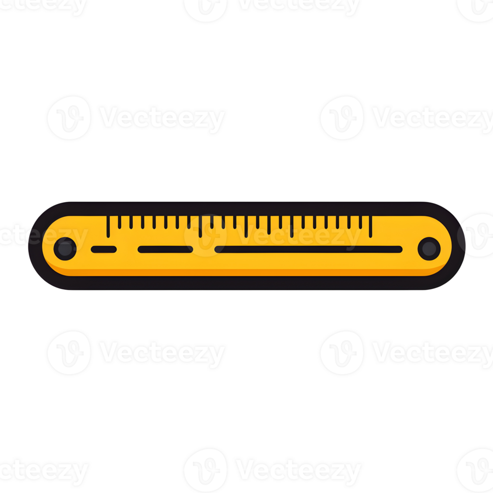 Yellow Ruler Lineal Color Icon On Transparent Background png