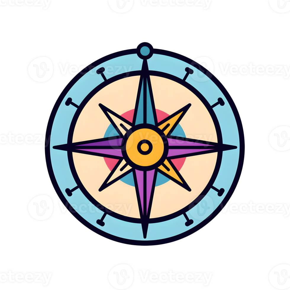 Compass Lineal Color Icon On Transparent Background png