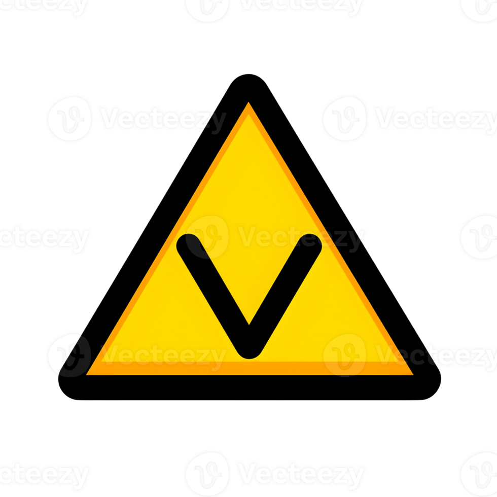 Yellow Triangle Symbol Lineal Color Icon On Transparent Background png