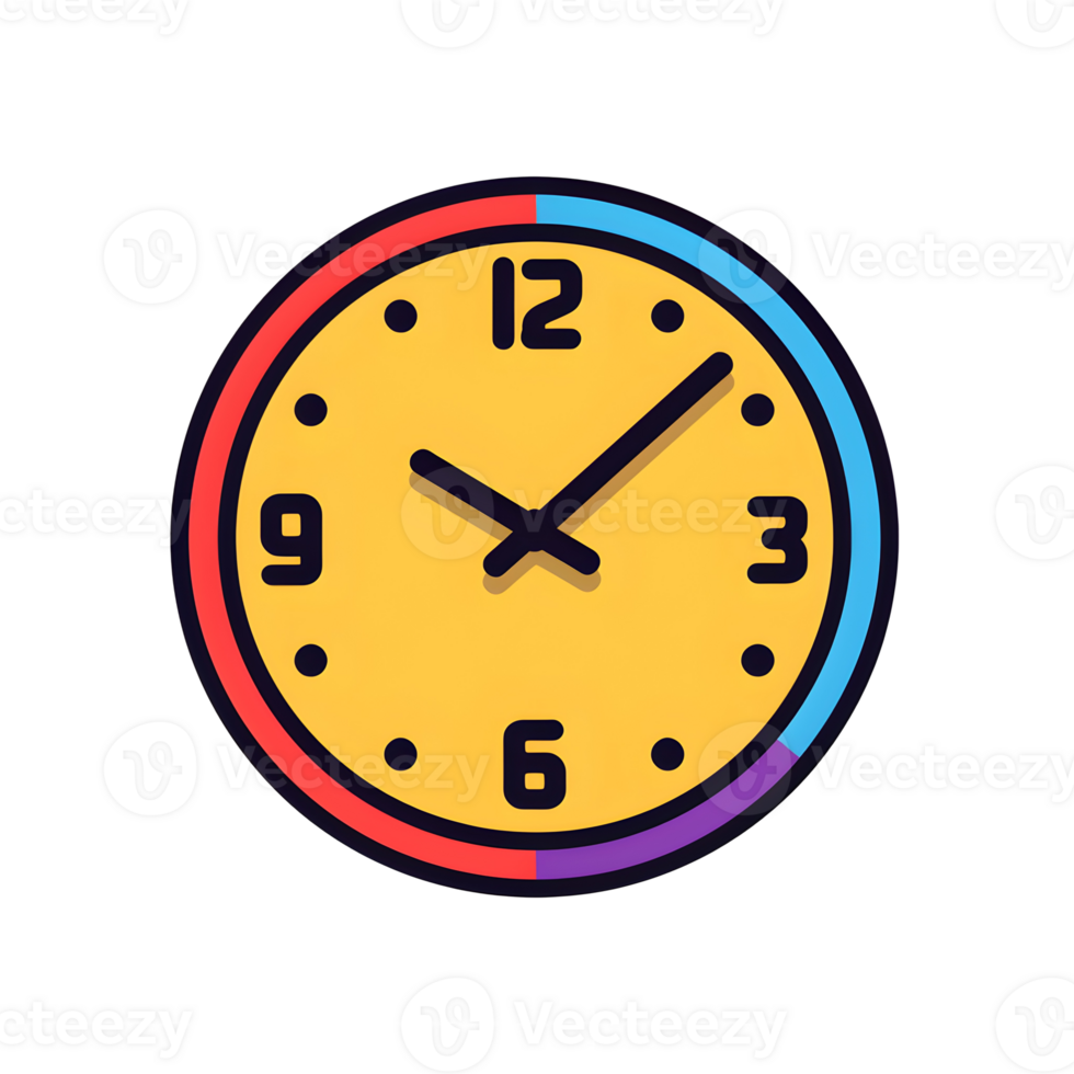 Clock Lineal Color Icon On Transparent Background png
