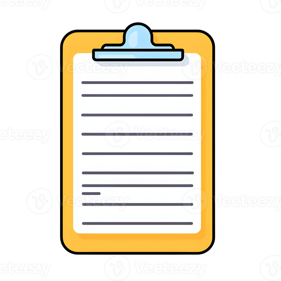 Clipboard with Paper Lineal Color Icon On Transparent Background png