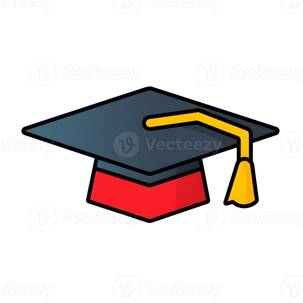 Academic Cap Lineal Color Icon On Transparent Background png