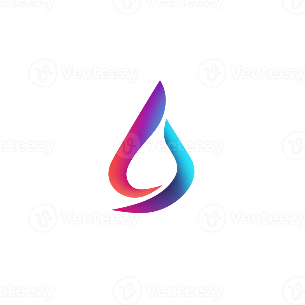 Gradient Water Drop Logo Symbol On Transparent Background png