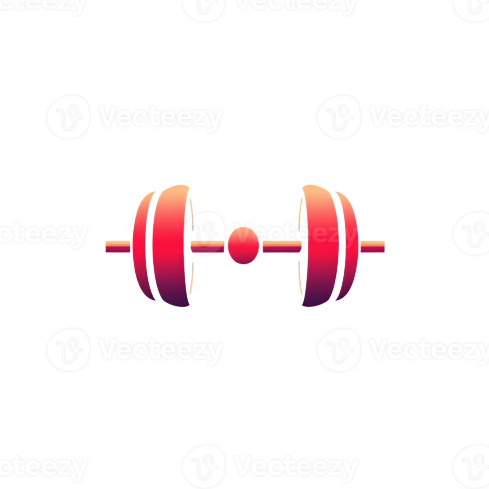Red Gym Barbell Logo Symbol On Transparent Background png