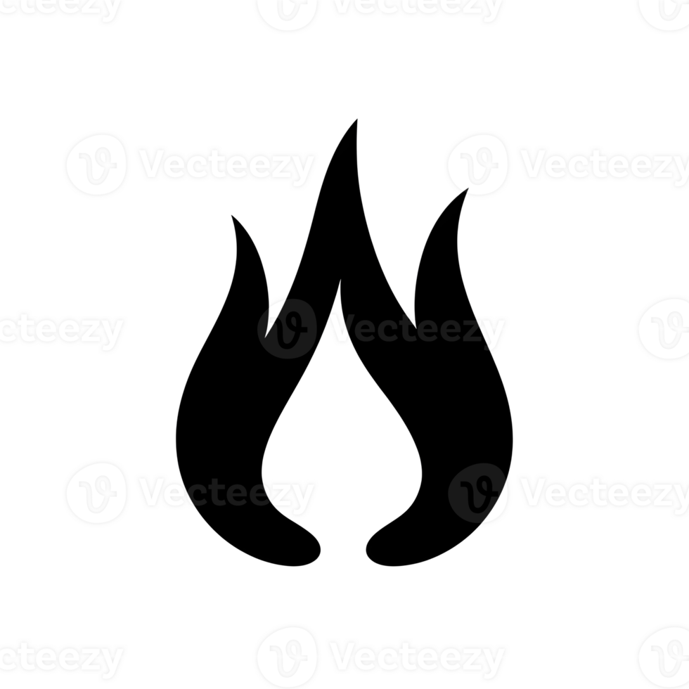 Simple Black Flame Silhouette Icon On Transparent Background png