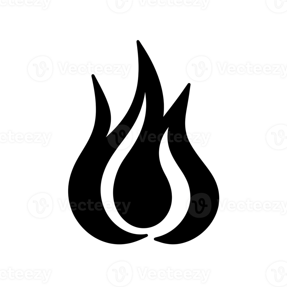 Black Flame Silhouette Icon On Transparent Background png