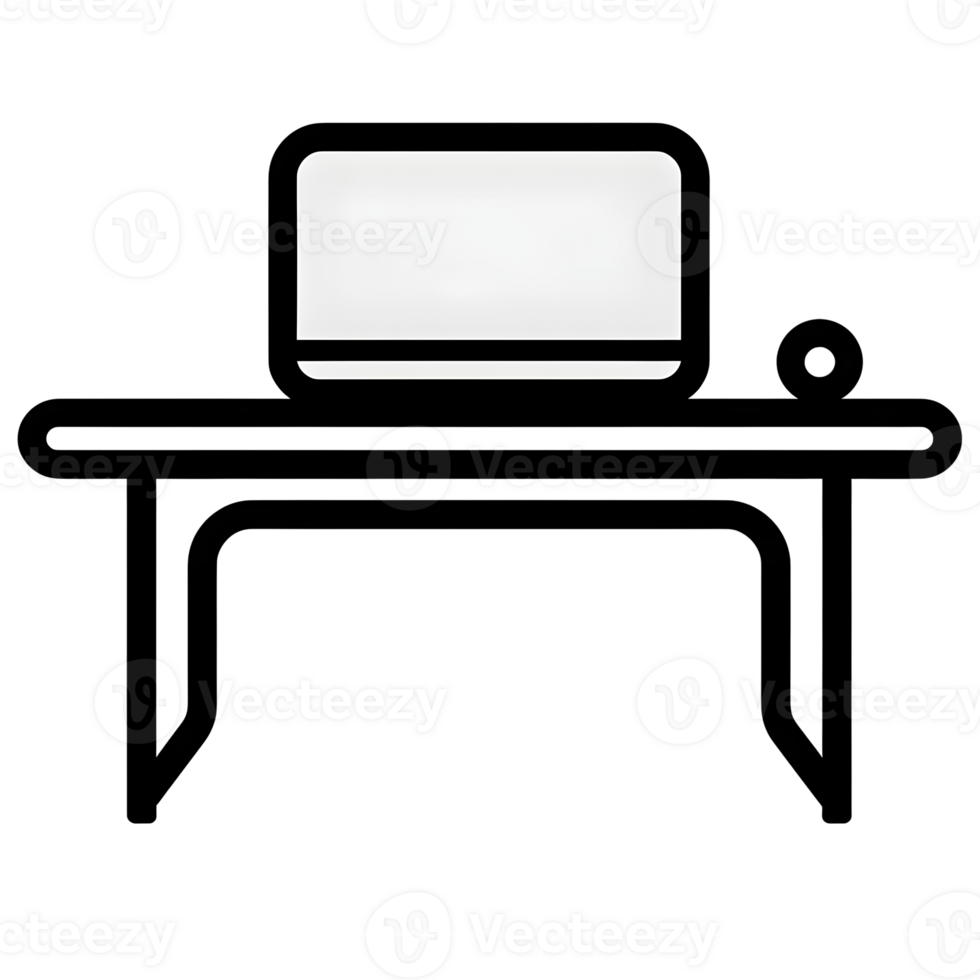 Computer Desk Outline Icon On Transparent Background png