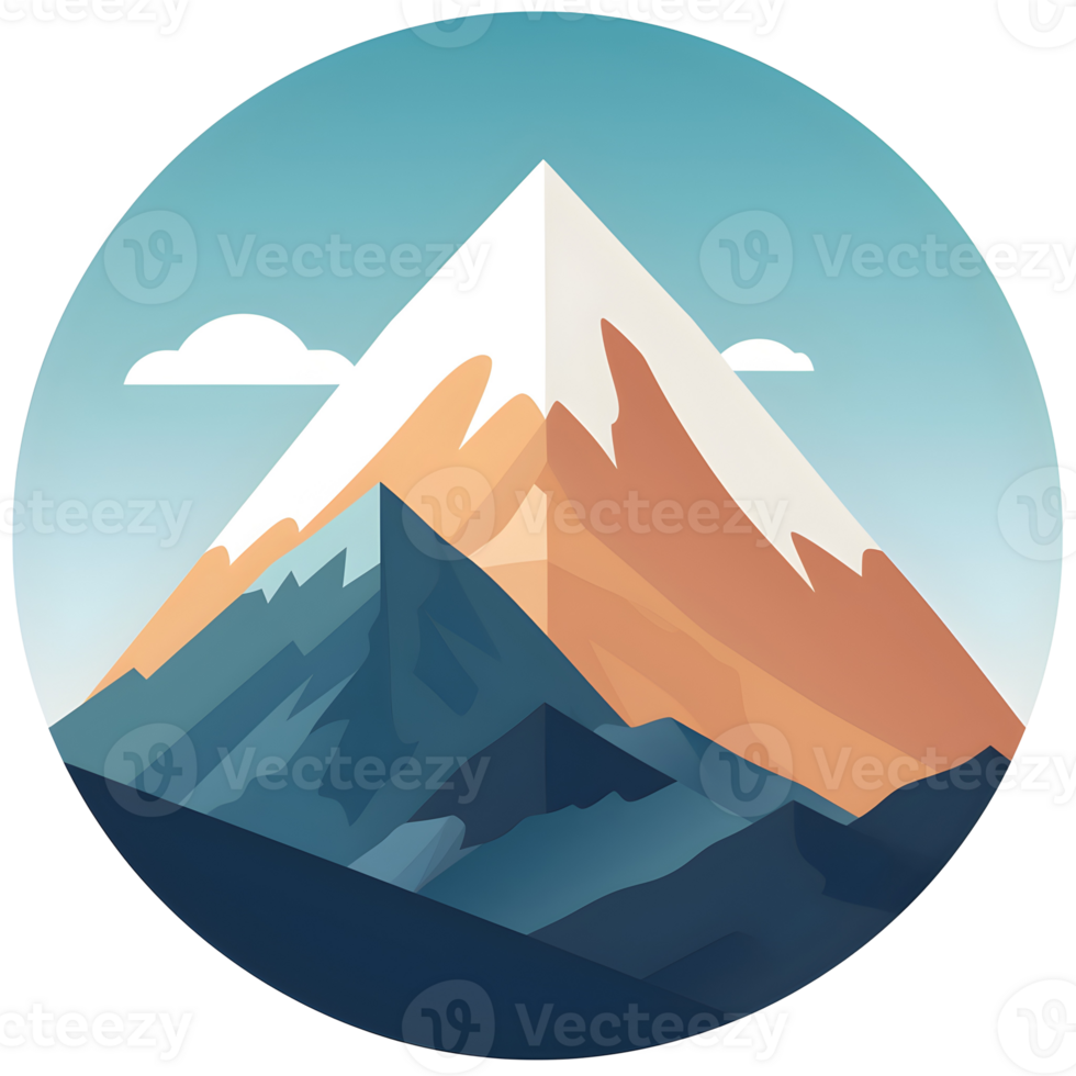 Mountain Peak Colored Icon On Transparent Background png